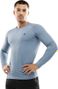 T-shirt fitness manches longues homme Aqua Bleu