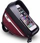 Sac De Guidon Amovible Vélo Avec Support Pour Téléphone Rouge