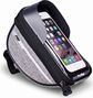 Sac De Guidon Amovible Vélo Avec Support Pour Téléphone Gris