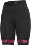 Cuissard Femme Sans Bretelle Alé Strada Noir/Rose Fluo