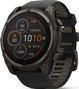 Reloj GPS Garmin Fēnix 8 Solar - 51 mm Zafiro Titanio Gris Carbono DLC con correa de silicona Negro/Gris Pebble