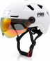 Casco de bicicleta Speed Pedelec blanco con viseras e iluminación LED