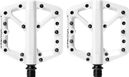 Pair of Crankbrothers STAMP 1 Flat Pedals White (Black Pins)