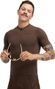 Maillot cyclisme gravel demi-zip homme GM5 Terraquest Brown Marron