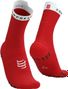 Chaussettes Compressport Pro Racing Socks v4.0 Run High Rouge/Blanc 