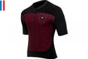 Maillot Manches Courtes LeBram Croix de Fer Noir Bordeaux Coupe Ajustée