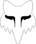 Fox Head 17.8 cm Stickers White
