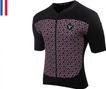 Maillot Manches Courtes LeBram Croix de Fer Noir Saumon Coupe Ajustée