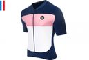 Maillot Manches Courtes LeBram Eze Bleu Marine Rose Coupe Ajustée