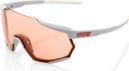 100% Racetrap Sunglasses Soft Tact Stone Grey / Coral Lens