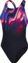 Damen Badeanzug Speedo Placement Powerback Schwarz/Rot