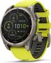 Montre GPS Garmin Fénix 8 Solar - 47 mm Sapphire Titane Carbon Gray DLC avec Bracelet en Silicone Jaune Graphite