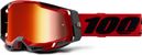 100% RACECRAFT 2 mask | Red Black | Red Mirror Glasses