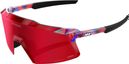 Occhiali 100% Aerocraft FDJ Gloss Traslucido Rosso/Blu Rosso Fuoco a specchio