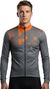 Maillot de Cyclisme Hiver Manches Longues ORDINO Taupe/Orange