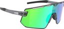 Lunettes AZR Flash RX Crystal Noir verni/Ecran hydrophobe vert 