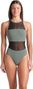 Women's Arena Mesh Panels Vent Back Swimsuit Green