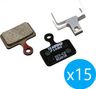 Pack de 15 Plaquettes Tektro F10BS Organiques