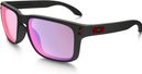OAKLEY Sonnenbrille HOLBROOK Matte Schwarz / Rot Positive Iridium Ref OO9102-36