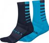 Endura Coolmax Gestreepte Sokken (Set van 2 paar) Blauw