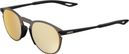 Gafas 100% Legere Round, negro mate, HiPER, oro de 24 quilates, espejo