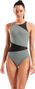 Costume da bagno Arena Mesh Angle Verde Donna
