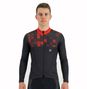 Maillot de Cyclisme Hiver Manches Longues ORDINO Noir/Rouge