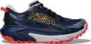 Hoka Mafate 5 Trail-Laufschuhe Blau/Rot für Damen