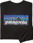 Camiseta Patagonia L / S P-6 Logo Responsibili-Tee Negro Hombres