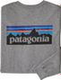 Herren Langarm-Shirt Patagonia P-6 Logo Responsibili-Tee Grau