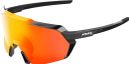 100% Korbin Gloss Metallic Black Sunglasses - HiPER Red Mirror