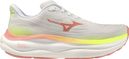 Mizuno Wave Sky 9 hardloopschoenen Wit/Koraal/Geel voor dames