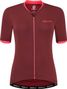 Maillot Manches Courtes Velo Rogelli Essential - Femme - Bordeaux/Corail