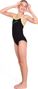 Speedo Boom Placement Thinstrap Muscleback Girl's Swimsuit Nero Giallo