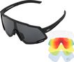 Lunettes de vélo avec 5 verres interchangeables R2B Unisexe et Universel Noir