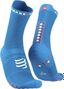 Paire de Chaussettes Compressport Pro Racing Socks v4.0 Run High Bleu / Rose Unisex 