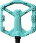 Pair of Crankbrothers Stamp 0 Composite Flat Pedals in Turquoise Blue