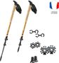 Bâton Grande Randonnée Télescopique -TERRE DE TREK CARBON BAMBOU ALU