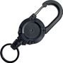 Intrekbare karabijnhaak sleutelhanger stalen kabel-60 cm-Zwart