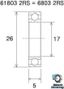 Roulement B5 inox - BLACKBEARING - 61803-2rs / 6803-2rs
