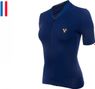 Maillot Manches Courtes Femme LeBram Allos Bleu Coupe Ajustée