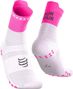 Compressport Pro Racing V4.0 Run High Your Race Socks, Pink/White