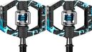 Paire de Pédales Automatiques avec Cages Crankbrothers Mallet E LS Édition Limitée Noir / Bleu Splatter