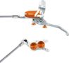 Hope Tech 4 E4 Disc Break - Back Silver / Orange Braided Hose