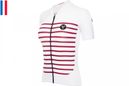 Maillot Manches Courtes Femme LeBram Ventoux Blanc Bordeaux Coupe Ajustée