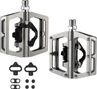 Clipless pedals hybrid SPD flat aluminum CNC gray ROCKBROS