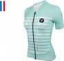 LeBram Ventoux Celeste Green Kurzarmtrikot für Damen, maßgeschneiderte Passform