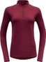 El maillot de manga larga para mujer Devold Breeze con media cremallera roja
