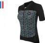 Maglia donna LeBram Iron Cross Celeste nera a maniche corte vestibilità su misura