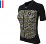 Maillot Manches Courtes Femme LeBram Croix de Fer Noir Jaune Coupe Ajustée